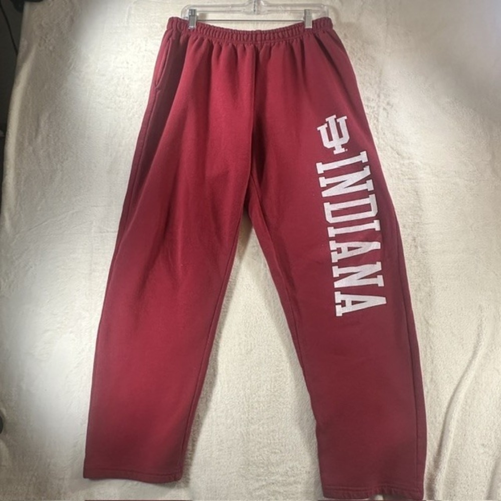 Gildan Indiana University Hoosiers Sweatpants XL Red IU Fleece Joggers Pockets